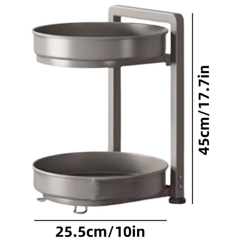 Shopsylan Rotating Spice Rack, Seasoning Storage Rack, Turntable Storage Stand, Multi-layer Display Rack, Countertop Organizer for Kitchen, Bathroom, Living Room(White,10 * 10 * 17.7in)