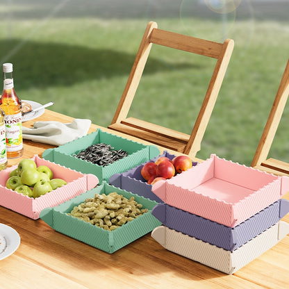 Shopsylan 4 Pcs Magnetic Silicone Trivet, Multifunctional Hot Pot Pads & Foldable Storage Tray, Heat Resistant & Non-Slip Kitchen Trivet for Countertop Table Protection
