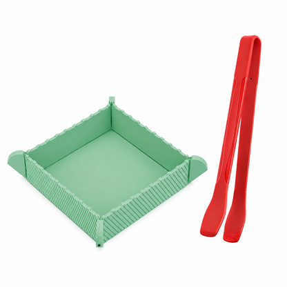 Sylan Silicone Kitchen Tongs Foldable Magnetic Silicone Trivet Mat Fashion Sets Heat Resistant High-Temperature Resistant Multipurpose Outdoor Indoor Utility versatile