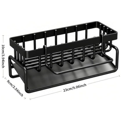Shopsylan Multifunctional Rack for Kitchen Sink Side Bathroom, Sponge and Cleaning Cloth Drying, Durable Carbon Steel