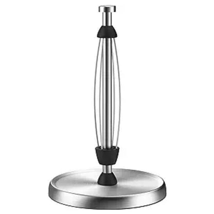 Shopsylan Simply Tear Paper Towel Holder Countertop with EVA Non-Slip Pad, Damping Function Paper Towel Stand with Weighted Base for Bathroom and Kitchen (Silver)
