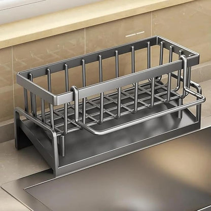 Shopsyln Stainless Steel Kitchen Storage Multi-Functional Under-Sink Draining Countertop Organizer Sponge Holder