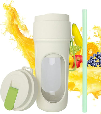Shopsylan Juicer Cup, USB Rechargeable Personal Blender 450ml, Portable Fruit Ice Mixer & Food Maker for Travel, Sports & Kitchen Juicer Cup Portable