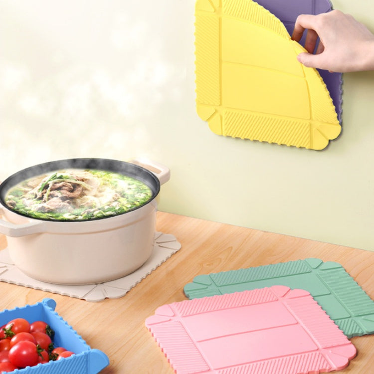 Shopsylan 4 Pcs Magnetic Silicone Trivet, Multifunctional Hot Pot Pads & Foldable Storage Tray, Heat Resistant & Non-Slip Kitchen Trivet for Countertop Table Protection