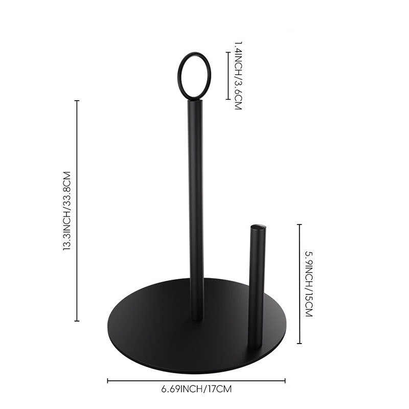 Shopsylan Kitchen Paper Holder Desktop Paper Storage Non-Slip Wreath Base Roll Paper Holder Black