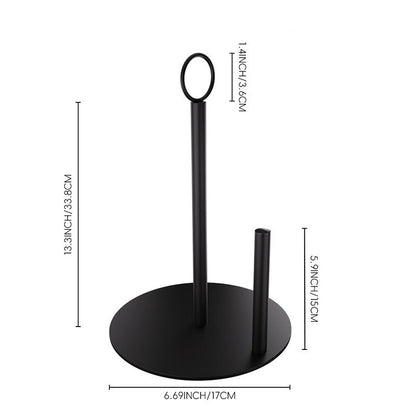 Shopsylan Kitchen Paper Holder Desktop Paper Storage Non-Slip Wreath Base Roll Paper Holder Black