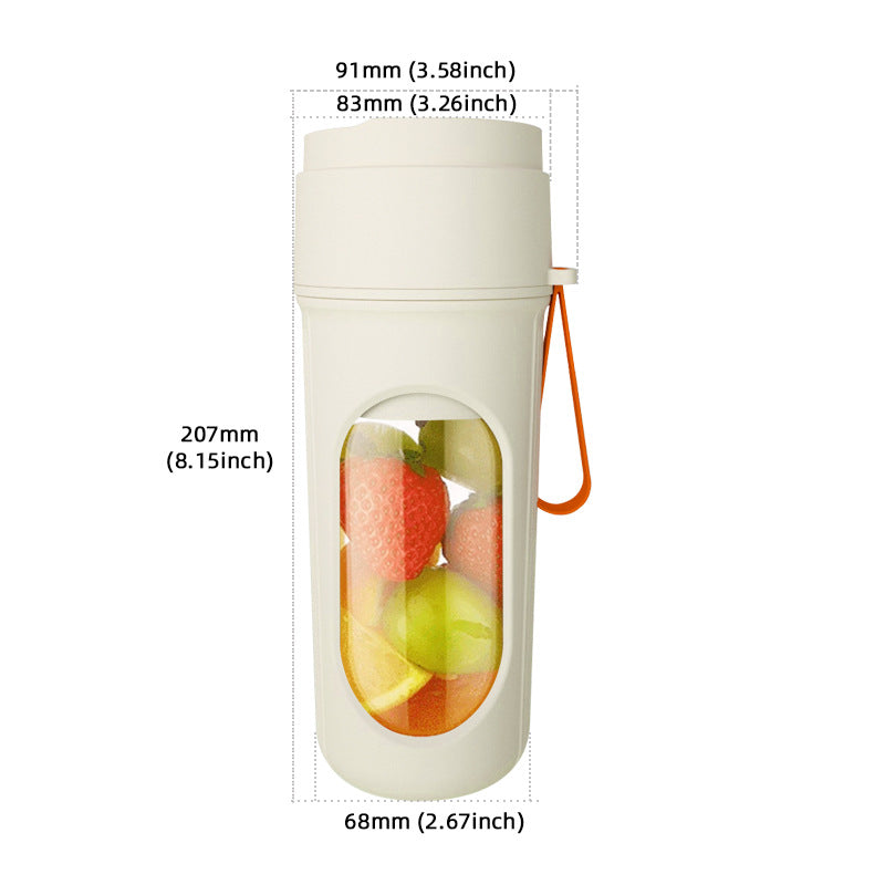 Shopsylan Juicer Cup, USB Rechargeable Personal Blender 450ml, Portable Fruit Ice Mixer & Food Maker for Travel, Sports & Kitchen Juicer Cup Portable