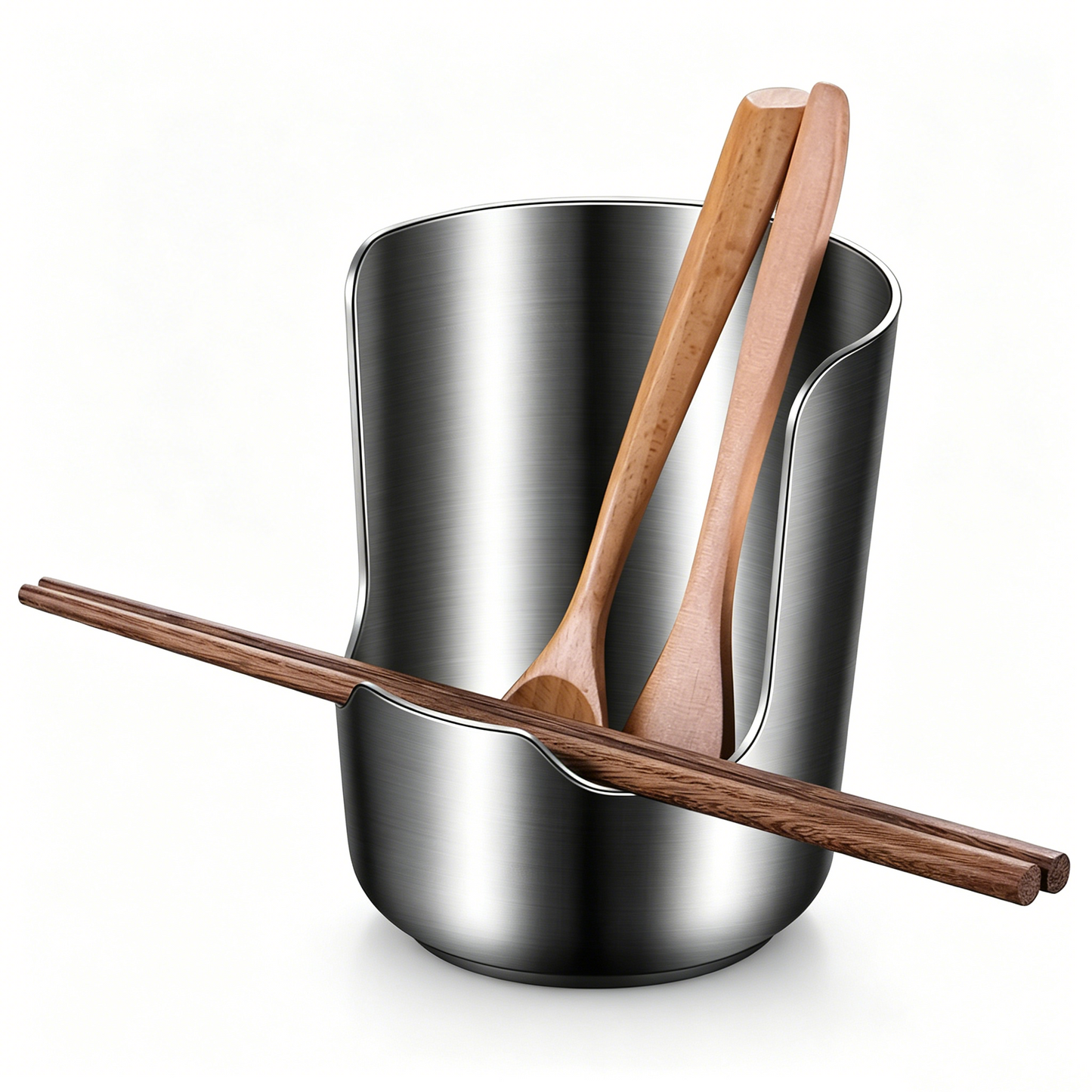 Shopsylan Spoon Rest With Pot Lid Holder - 2 In 1 Stainless Steel Vertical Rack | Hold Multiple Utensils | Spoon Rest | For Counter Cabinet Kitchen Oven Home